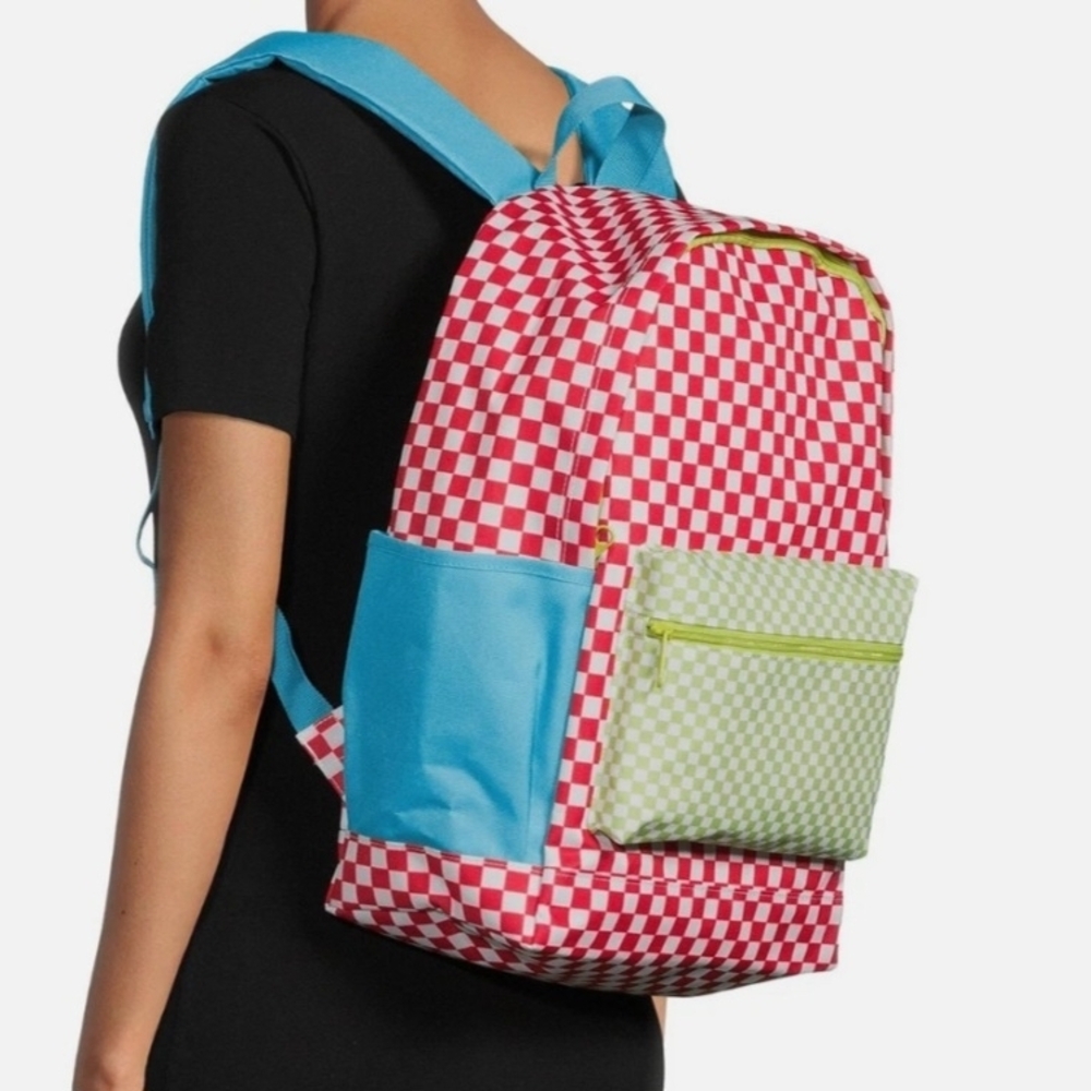 Checkerboard Multi-Color Backpack - Picture 3 of 8